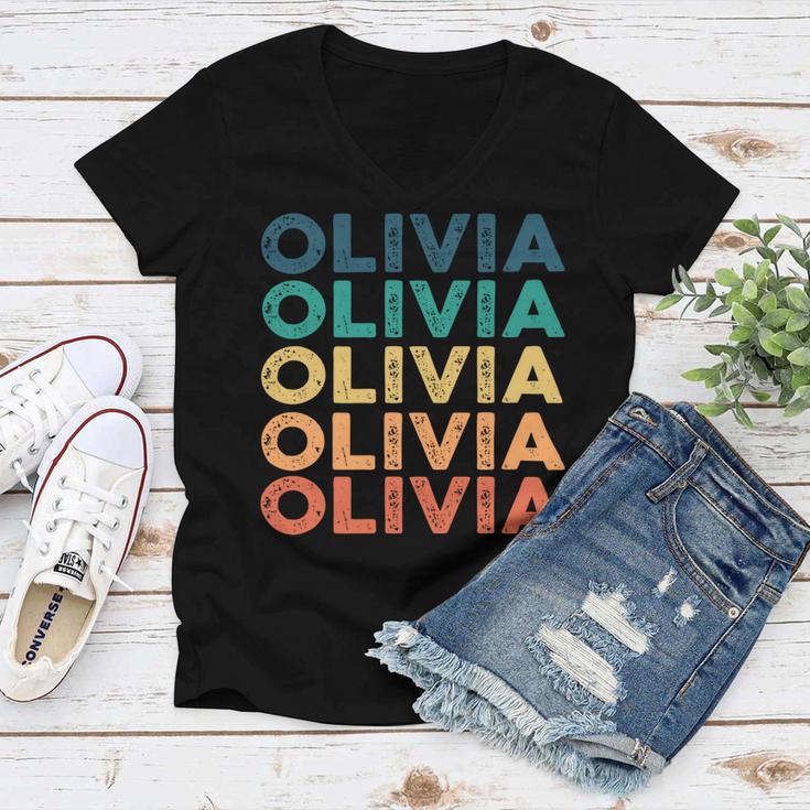 Olivia Name Shirt Olivia Family Name Women V-Neck T-Shirt