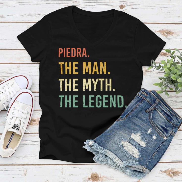 Piedra Name Shirt Piedra Family Name Women V-Neck T-Shirt