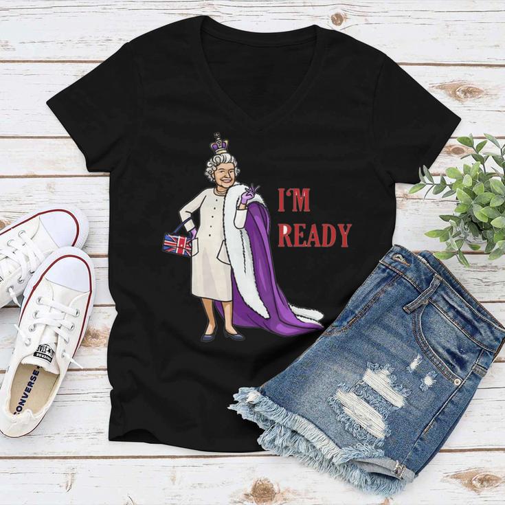 Queens Platinum Jubilee V3 Women V-Neck T-Shirt