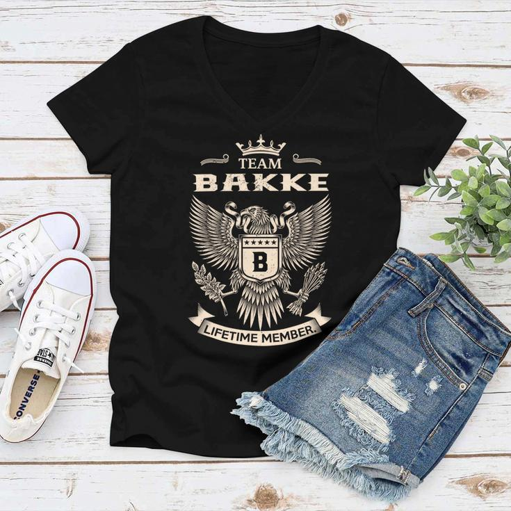 Team Bakke Lifetime Member V5 Women V-Neck T-Shirt