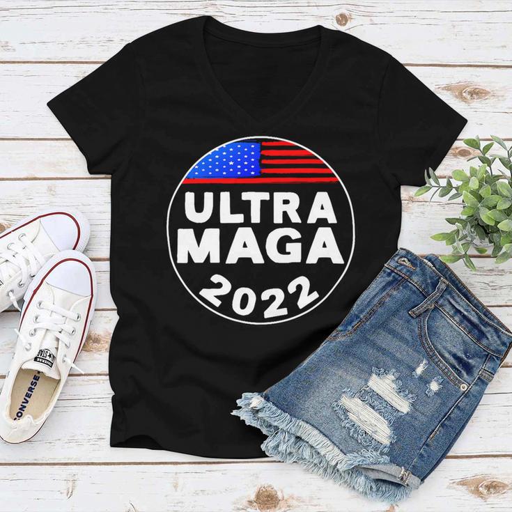 Ultra Maga Donald Trump Joe Biden America Women V-Neck T-Shirt