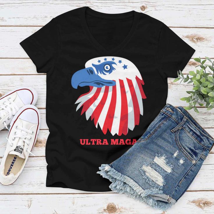 Ultra Maga Memorial Day Women V-Neck T-Shirt