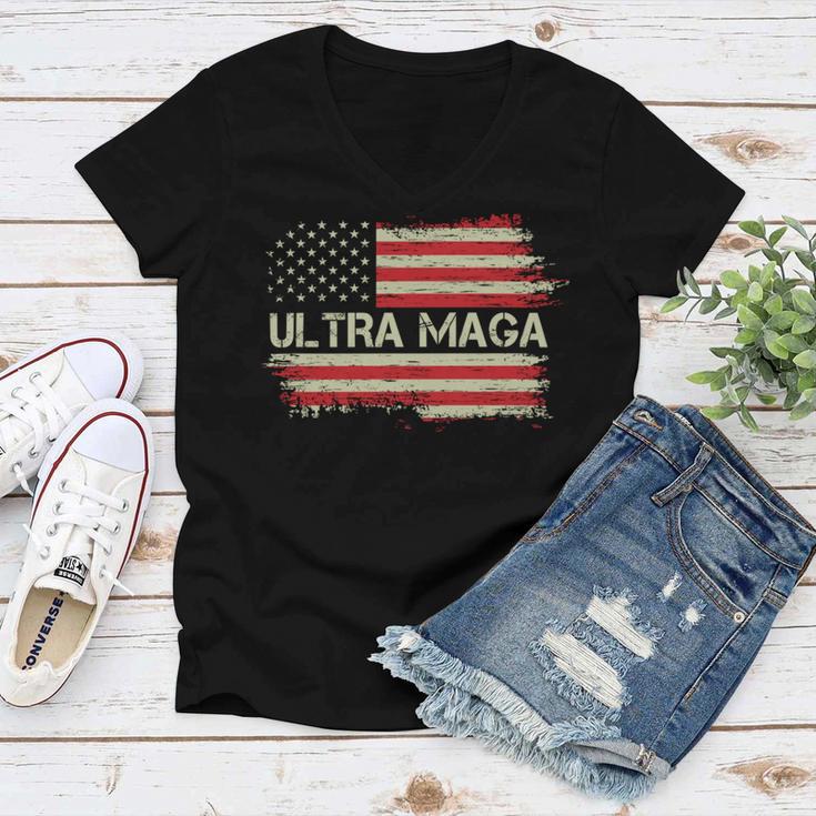 Ultra Maga Trump V2 Women V-Neck T-Shirt