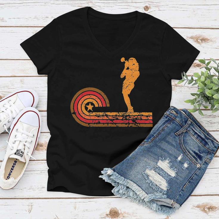 Vintage Trumpet Cool Retro Trumpet Player 162 Shirt Women V-Neck T-Shirt