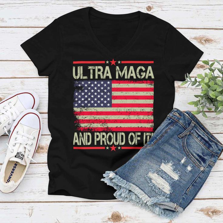 Vintage Ultra Maga And Proud Of It V2 Women V-Neck T-Shirt