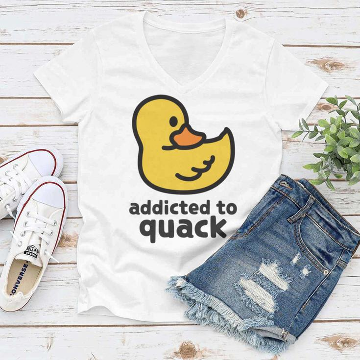 Addicted To Quack Women V-Neck T-Shirt