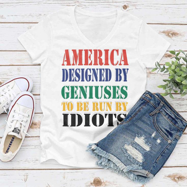 America Designed By Geniuses To Be Run By Idiots Impeach 46 Joe Biden Essential Tshirt Women V-Neck T-Shirt