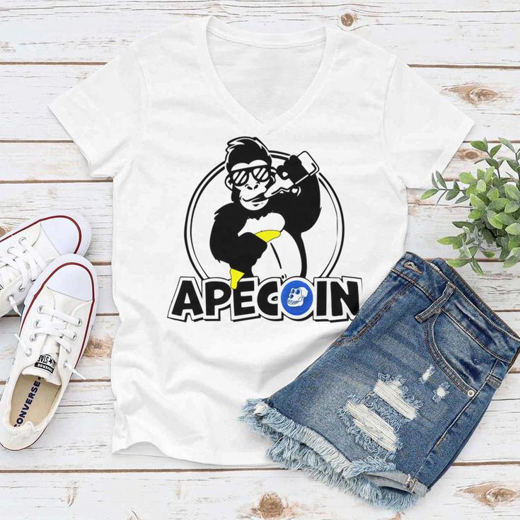 Apecoin Funny Women V-Neck T-Shirt