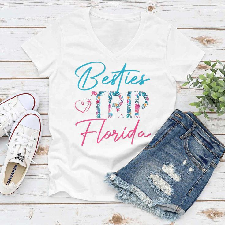 Besties Trip Florida Vacation Matching Best Friend Women V-Neck T-Shirt