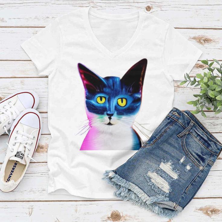 Cat Avatar Women V-Neck T-Shirt