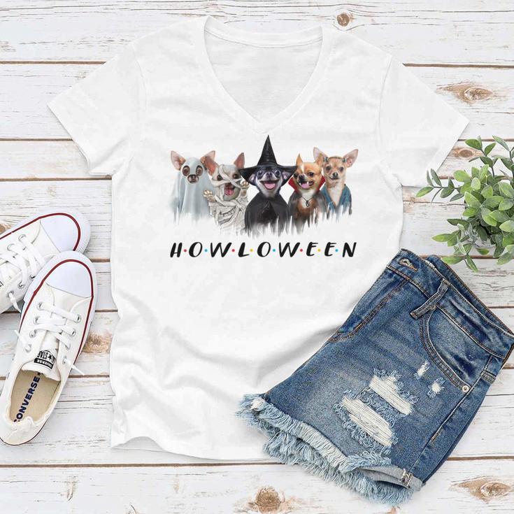 ChihuahuaShirt Chihuahua Custom Halloween Themed Funny Dog Women V-Neck T-Shirt