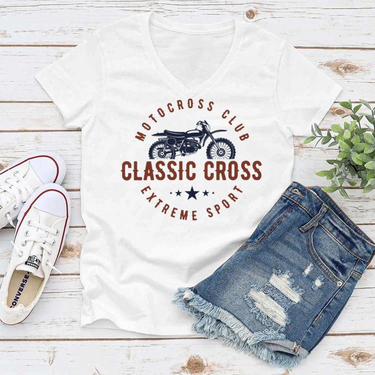 Classic Motor Cross Club Women V-Neck T-Shirt