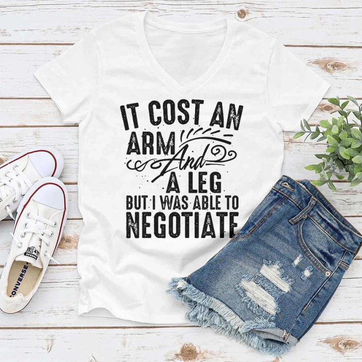 Cool Arm And Leg Able To Negotiate Funny Amputation Gift Women V-Neck T-Shirt