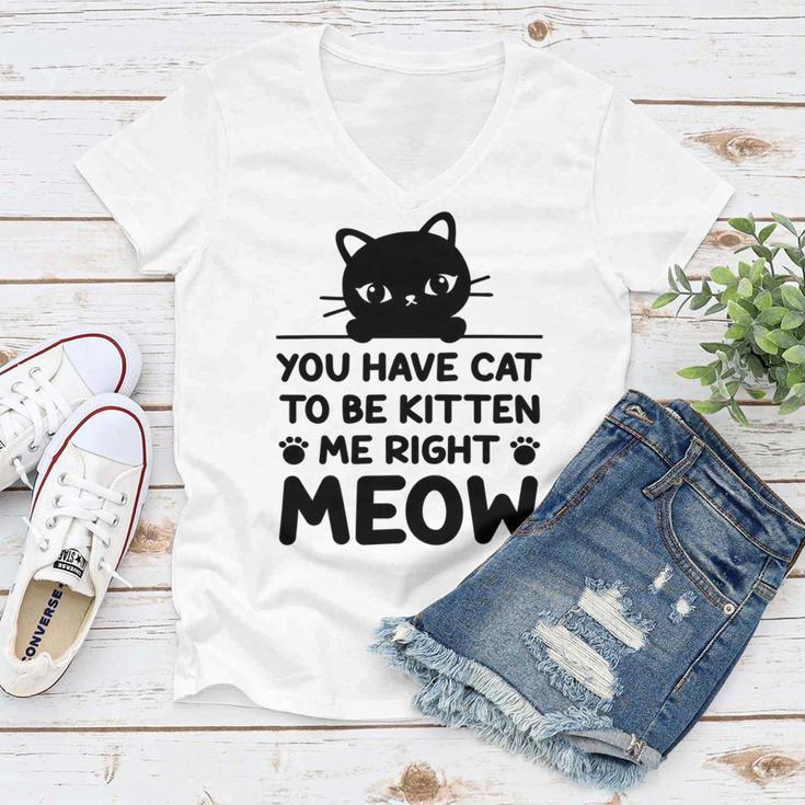 Cute Cat Lover Youve Got To Be Kitten Me Women V-Neck T-Shirt