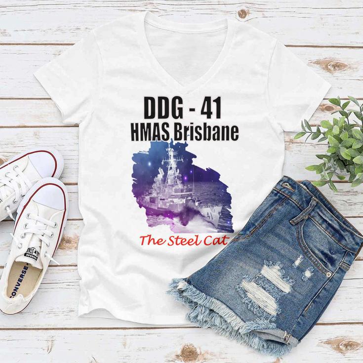 Ddg - 41 Hmas Brisbane Women V-Neck T-Shirt