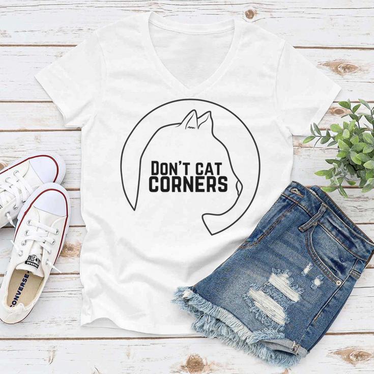 Dont Cat Corners Women V-Neck T-Shirt