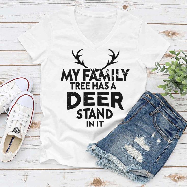 Funny Deer Quotemy Family Tree Has A Deer Stand In It Deer Lovers Women V-Neck T-Shirt