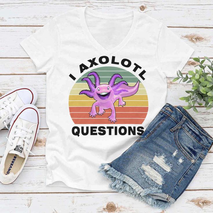 I Axlotl Questions Cute Axlotl V2 Women V-Neck T-Shirt