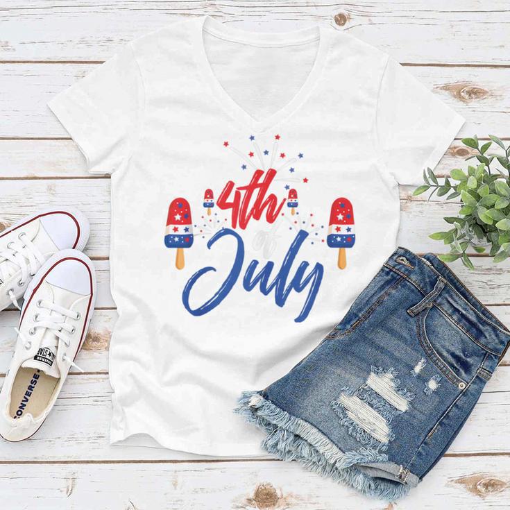 Memorial Day 4Th Of July Holiday Patriotic Ice Cream V2 Women V-Neck T-Shirt