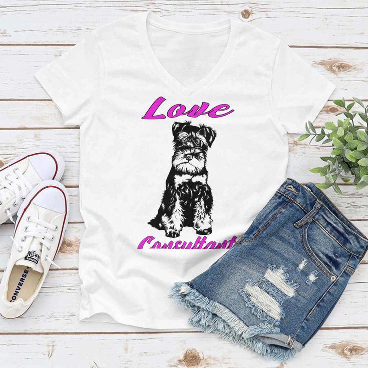 Miniature Schnauzer At Home Love Consultant Multi Tasking Dog Women V-Neck T-Shirt