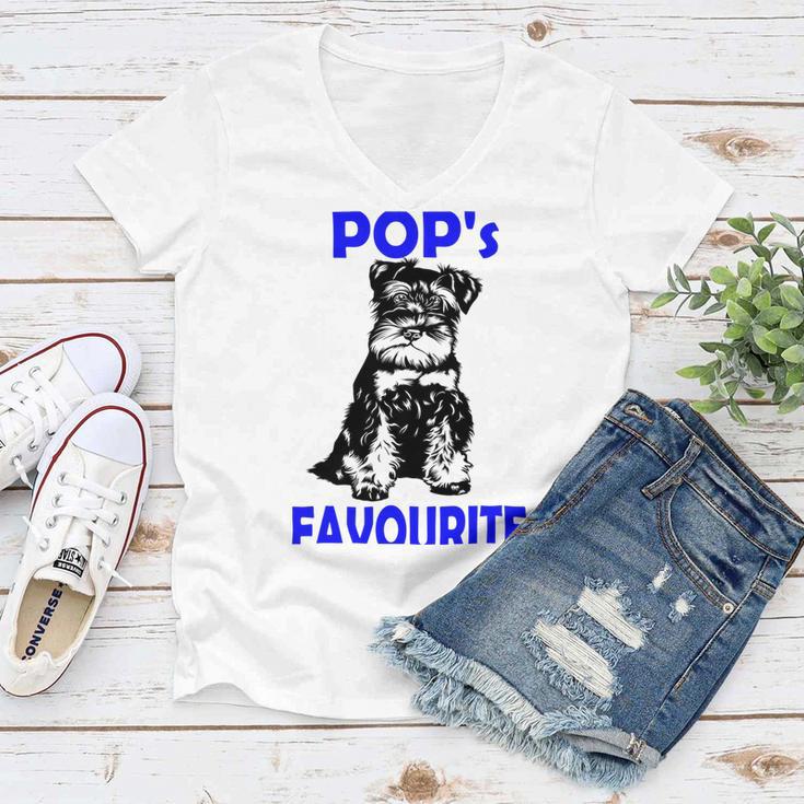 Miniature Schnauzer At Home Pops Favourite Multi Tasking Dog Women V-Neck T-Shirt