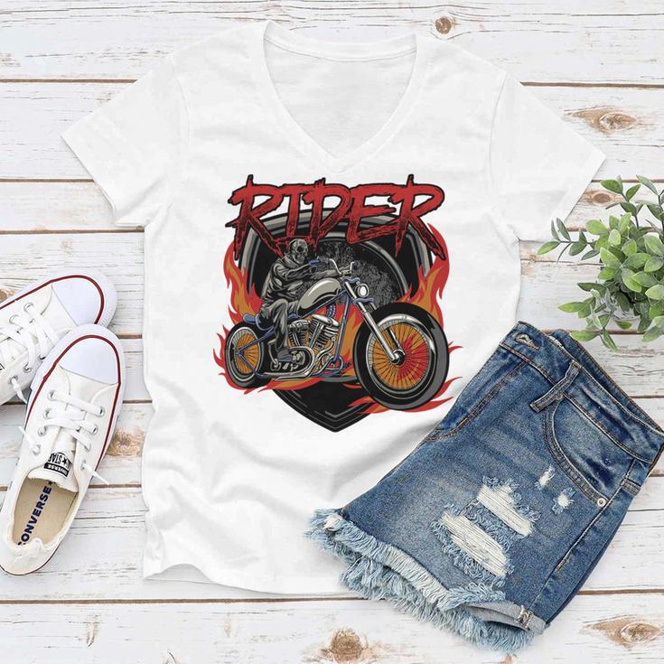 Motorcycle Halloween Costume Motorbike 497 Shirt Women V-Neck T-Shirt