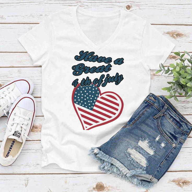 Official Have A Great 4Th Of July Women V-Neck T-Shirt