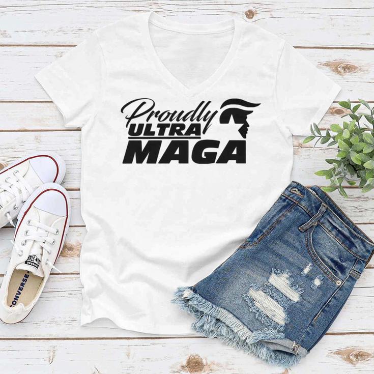 Proudly Ultra Maga Decallets Go Brandontrump Was Rightmandate Freedom Sticker Women V-Neck T-Shirt