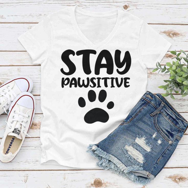 Stay Pawsitive 96 Trending Shirt Women V-Neck T-Shirt