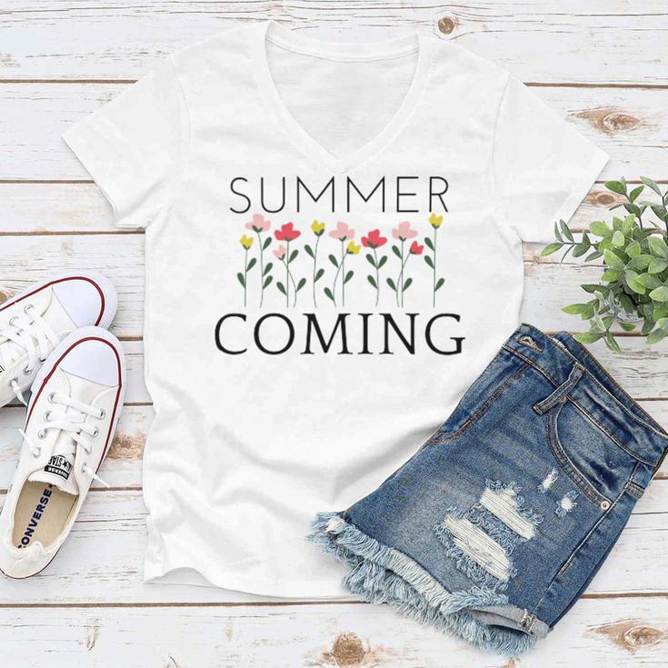 Summer Coming Women V-Neck T-Shirt