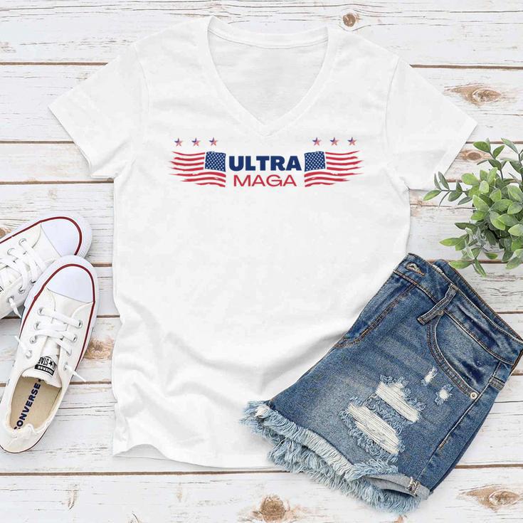 Ulltra Maga Amarican Wings Women V-Neck T-Shirt