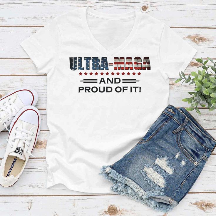 Ultra Maga And Proud Of It Antibiden Women V-Neck T-Shirt