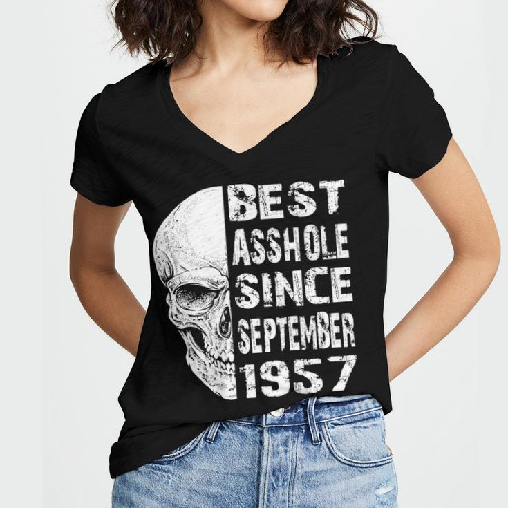 1957 September Birthday V2 Women V-Neck T-Shirt