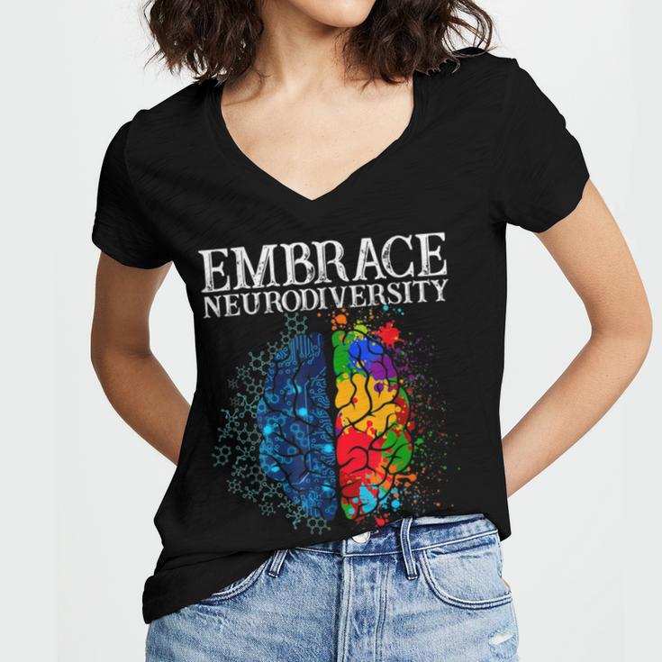 Embrace Neurodiversity Women V-Neck T-Shirt