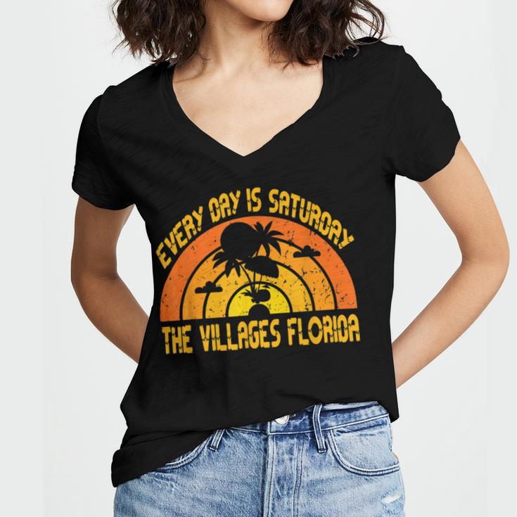 Every Day Is Saturday The Villages Florida Women V-Neck T-Shirt