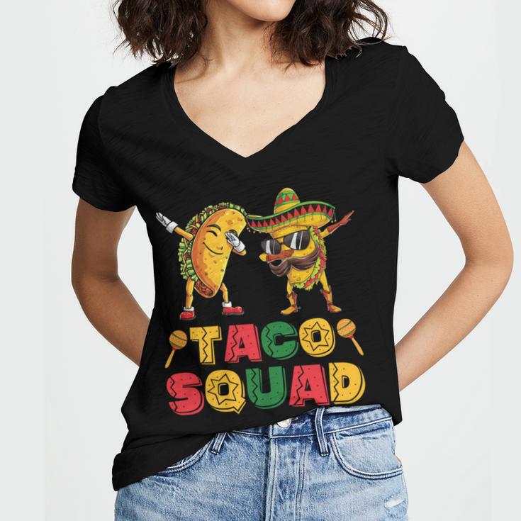 Funny Dabbing Taco Cinco De May Mexican Food V3 Women V-Neck T-Shirt