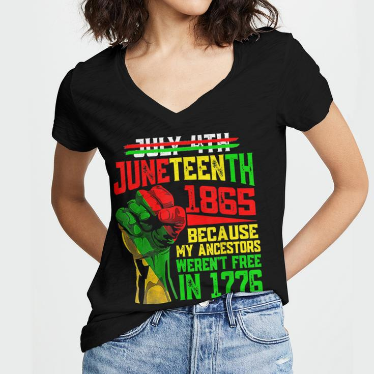 July 4Th Junenth 1865 Because My Ancestors Mens Girls Women V-Neck T-Shirt