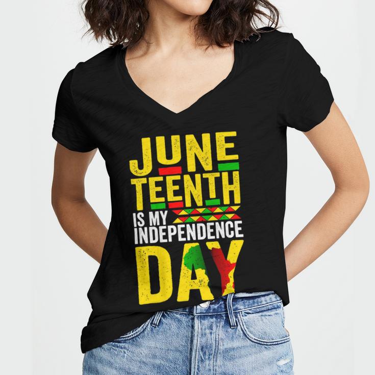 Juneteenth Is My Independence Day 1865 African American Women V-Neck T-Shirt