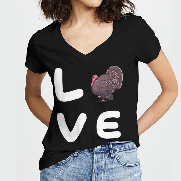 Love Turkeys Funny Turkey Thanksgiving 16 Shirt Women V-Neck T-Shirt