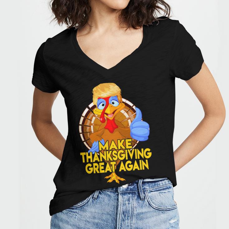 Make Thanksgiving Great Again Funny 2 Shirt Women V-Neck T-Shirt