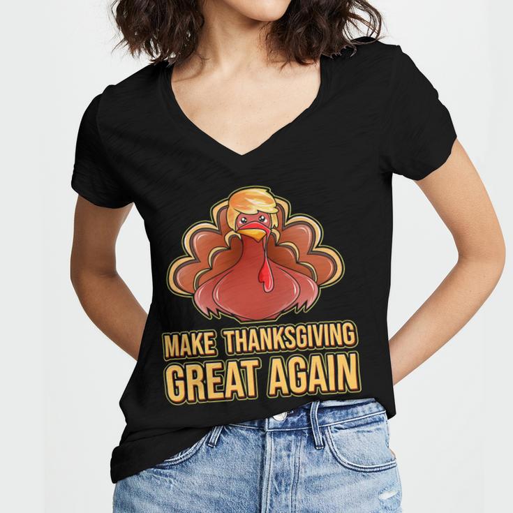 Make Thanksgiving Great Again Trump 907 Shirt Women V-Neck T-Shirt