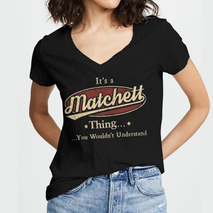 Matchett Shirt Personalized Name GiftsShirt Name Print T Shirts Shirts With Name Matchett Women V-Neck T-Shirt