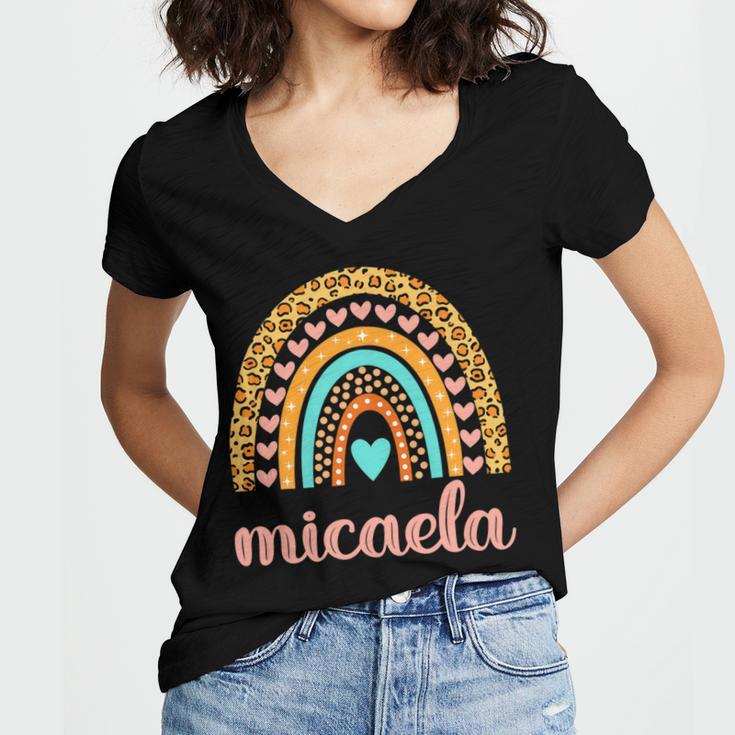 Micaela Micaela Name Birthday Shirt 26 Shirt Women V-Neck T-Shirt