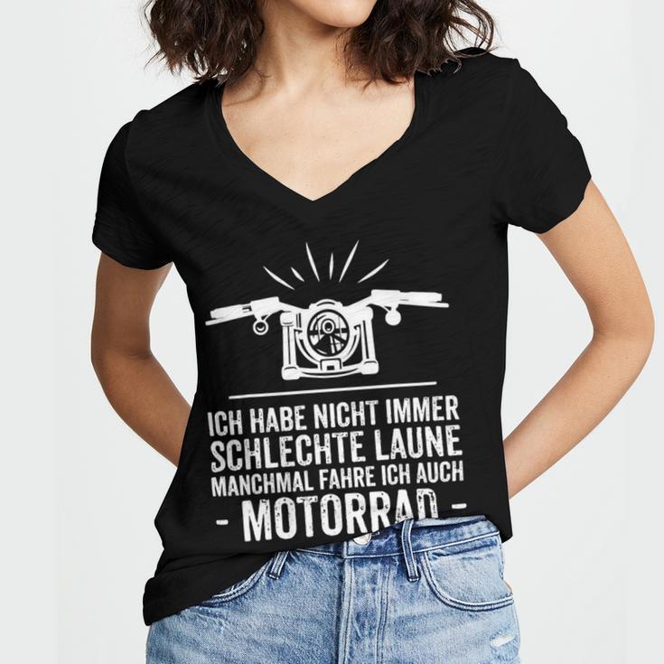 Motorcycle Saying Funny Motorbiker 476 Shirt Women V-Neck T-Shirt