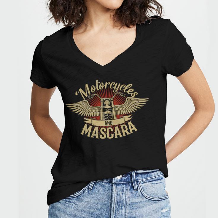 Motorcycles Mascara Moped Chopper 464 Shirt Women V-Neck T-Shirt