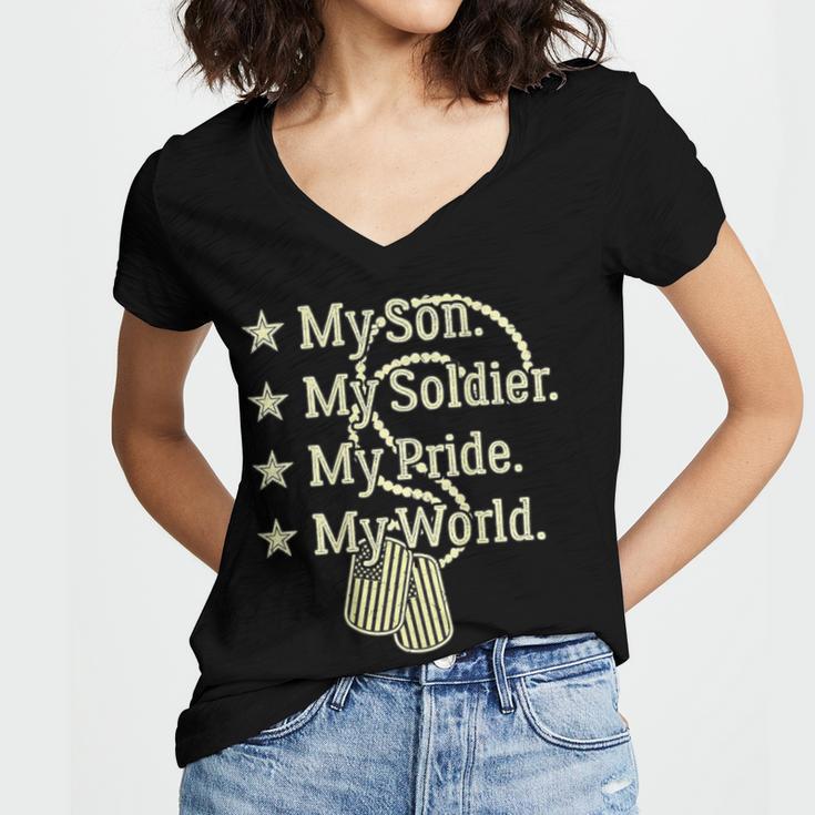 My Son Is A Soldier Hero Proud 707 Shirt Women V-Neck T-Shirt