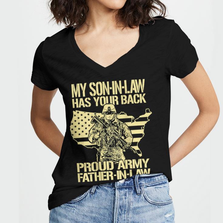 My Soninlaw Has Your Back Proud Army 688 Shirt Women V-Neck T-Shirt