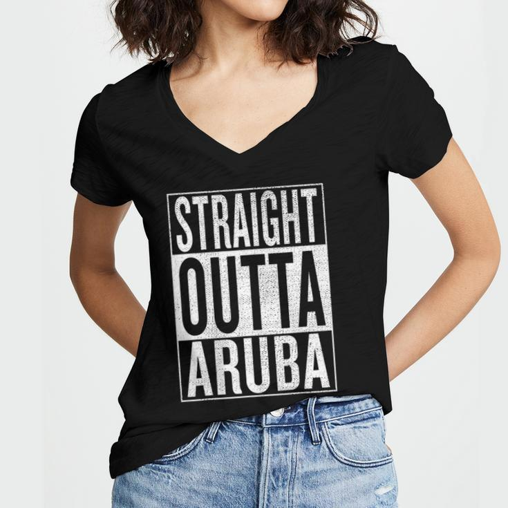 Straight Outta Aruba Great Travel & Gift Idea Women V-Neck T-Shirt