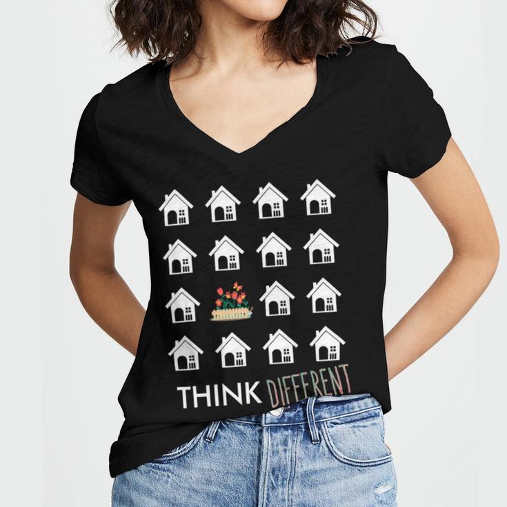 Think Different Build Gardens Not 559 Shirt Women V-Neck T-Shirt