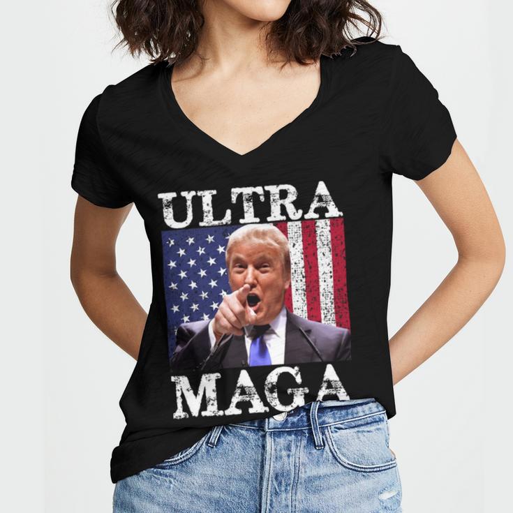 Ultra Maga Ultra Maga Funny Ultra Maga 2024 Ultra Maga And Proud Of Itultra Maga Proud Women V-Neck T-Shirt